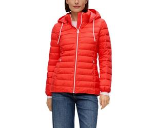 s.Oliver Ladies Quilted Jacket with Removable Hood, Elasticated Cuffs, Slim Fit, Ideal for Autumn and Winter, 2590 Orange, 8