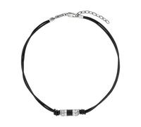 S.Oliver Men Necklace Leather Stainless Steel Silver Pendant Beads 2038006