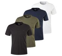 s.Oliver Men’s T-Shirt 4-Pack Basic Crew Neck Cotton Solid