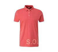 s.Oliver Men's 2143964 Polo Shirt with Label Print, Orange 2507, XL