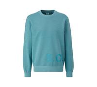 s.Oliver Men's 2143994 Sweatshirt with Logo Print, Turquoise 6565, L