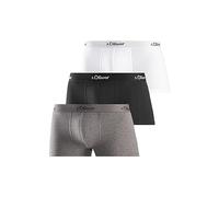s.Oliver Men's 3X Hipster Boxer Shorts, grau+Schwarz+weiß, M