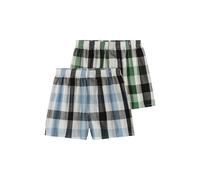 s.Oliver Men's 72830859 Boxer Shorts, blau kariert+grün kariert,