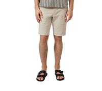 s.Oliver Men's Bermuda Shorts Linen Mix Straight Leg 2179296, Brown, 22