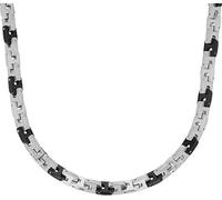 s.Oliver Necklace Men Sets, 48+2,5 cm, Black, Comes in jewelry gift box, 2026008