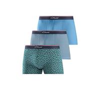 s.Oliver Men's boxer shorts (pack of 3), Green-blue patterned + blue striped + blue, XXL