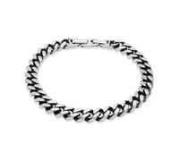 s.Oliver Men's Bracelet - Brushed Stainless Steel Bracelet - Silver - Link Chain Adjustable up to 22 cm - Waterproof and Skin-Friendly