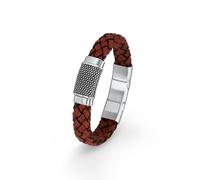 S.oliver Men's Bracelet Stainless Steel Leather Red 2015052