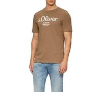 s.Oliver Men's Cotton Logo Print T-Shirt, Sandstone, XXL