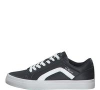 s.Oliver Men's Flat Faux Leather Casual Trainers, Black, 10 UK