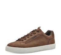 s.Oliver Men's Flat Low Top Vegan Trainers, Brown (Cognac), 45 EU