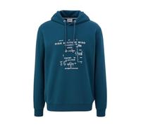 s.Oliver Men's Langarm mit Kapuze Long-Sleeved Sweatshirt with Hood, Blue Green, XL