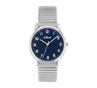 s.Oliver Men's Quartz Watch Analogue with Stainless Steel Strap, Blue, 3 Bar Waterproof, Comes in Watch Gift Box, 2038598, Bracelet