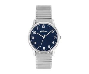 s.Oliver Men's Quartz Watch Analogue with Stainless Steel Strap, Blue, 3 Bar Waterproof, Comes in Watch Gift Box, 2038598, Bracelet