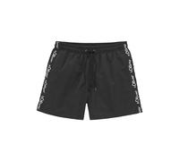 s.Oliver Men's Swimming Shorts with Side Lettering in Black, Black, L