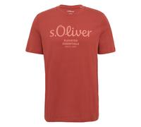 S.Oliver Men's T-Shirt - Basic, Logo Print, Round Neck, Cotton