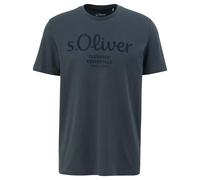 S.Oliver Men's T-Shirt - Basic, Logo Print, Round Neck, Cotton