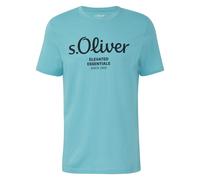 S.Oliver Men's T-Shirt - Basic, Logo Print, Round Neck, Cotton