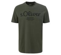 S.Oliver Men's T-Shirt - Basic, Logo Print, Round Neck, Cotton