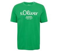S.Oliver Men's T-Shirt - Basic, Logo Print, Round Neck, Cotton