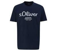 S.Oliver Men's T-Shirt - Basic, Logo Print, Round Neck, Cotton