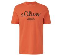 S.Oliver Men's T-Shirt - Basic, Logo Print, Round Neck, Cotton