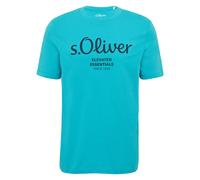 S.Oliver Men's T-Shirt - Basic, Logo Print, Round Neck, Cotton