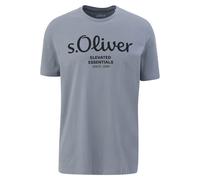 S.Oliver Men's T-Shirt - Basic, Logo Print, Round Neck, Cotton