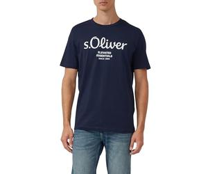 s.Oliver Men's T-Shirt, XXL, 59d1, Breathable Cotton Jersey, Letter Print on Back