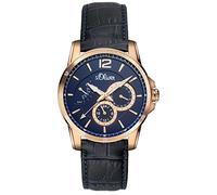 s.Oliver Men's Watch Analogue XL Leather Strap-So 2938-LQ
