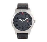 s.Oliver Men's Watch Analogue XL Leather Strap SO - 2979-LQ
