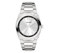s.Oliver Men's Watch - Round - Silver - 39 mm - Metal Watch with Quartz Movement on Stainless Steel Strap with Folding Clasp - Analogue Watch - 3 ATM Waterproof - Scratch-Resistant