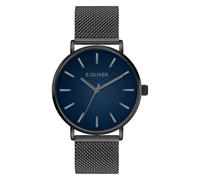 s.Oliver Men's Watch - Round - Silver - 40 mm - Metal Watch with Quartz Movement on Stainless Steel Strap with Folding Clasp - Analogue Watch - 3 ATM Waterproof - Scratch-Resistant