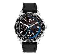 s.Oliver Men's Watch - Round - Silver - 42 mm - Metal Watch with Quartz Movement on Faux Leather Strap with Pin Buckle - Analogue Watch - 5 ATM Waterproof - Scratch-Resistant