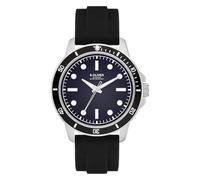 s.Oliver Men's Watch - Round - Silver - 42 mm - Metal Watch with Quartz Movement on Silicone Strap with Pin Buckle - Analogue Watch - 5 ATM Waterproof - Scratch-Resistant