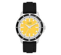 s.Oliver Men's Watch - Round - Silver - 42 mm - Metal Watch with Quartz Movement on Silicone Strap with Pin Buckle - Analogue Watch - 5 ATM Waterproof - Scratch-Resistant