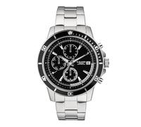 s.Oliver Men's Watch, Round, Silver, 42 mm, Metal Watch with Quartz Movement on Stainless Steel Strap with Folding Clasp, Analogue Watch, 5 ATM Waterproof, Scratch-Resistant