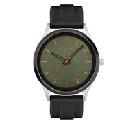 s.Oliver Men's Watch - Round - Silver - 44 mm - Metal Watch with Quartz Movement on Silicone Strap with Pin Buckle - Analogue Watch - 3 ATM Waterproof - Scratch-Resistant