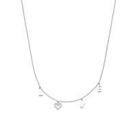 s.Oliver Necklace, elegant necklace made of polished stainless steel, silver, rolo chain, 47 cm, waterproof and skin-friendly