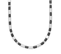 s.Oliver necklace stainless steel men's necklace, black, comes in jewelry gift box