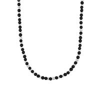 s.Oliver Necklaces Men Sets, with Agate, 46+5 cm, Black, Comes in jewelry gift box, 2031485