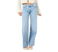 Mid-rise Worn Effect Wide Leg Jeans Women QS Catie Bleu 42x30