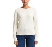 Women's Round Neck Pullover with Honeycomb Structure QS Blanc XL