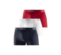 s.Oliver RED LABEL Bodywear LM Men's S.Oliver Basic 3X Boxer Shorts, Red Blue White, M (Pack of 3)