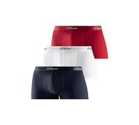 s.Oliver RED LABEL Bodywear LM Men's s.Oliver Hipster Basic 3X Boxer Shorts, Red Blue White, Suitable (Pack of 3), Red Blue White, M