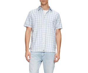 s.Oliver Regular fit: Checked Short-Sleeved Shirt with Structure, 01n1_White, L