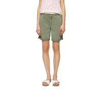 s.Oliver Shorts with Braided Belt and Garment Dye, 7369_Olive Green, 10
