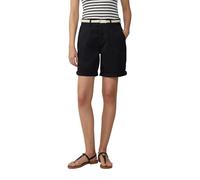 s.Oliver Shorts with Braided Belt and Garment Dye, 9999_Black, 12