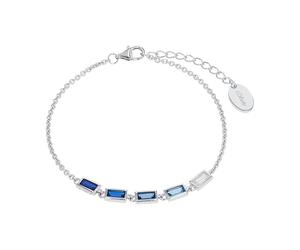 s.Oliver Silver & Steel Blue Bracelet Ladies - 925 Sterling - Gift Box
