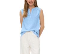 s.Oliver Sleeveless Shirt with Tunic Neck and Garment Dye, Blue 5304, 10